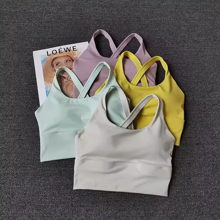Dámska športová podprsenka s pevnými pohármi, backless tréningové tielko na beh, fitness, jogu a skákanie cez švihadlo