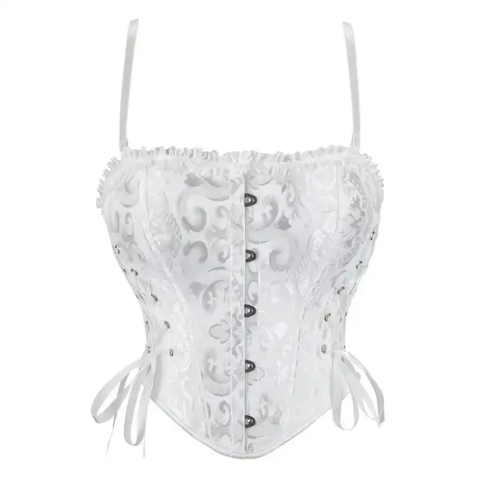 Bustier z polyesteru a elastanu s kvetinovou výšivkou pre ženy špeciálne príležitosti a elegantný každodenný štýl