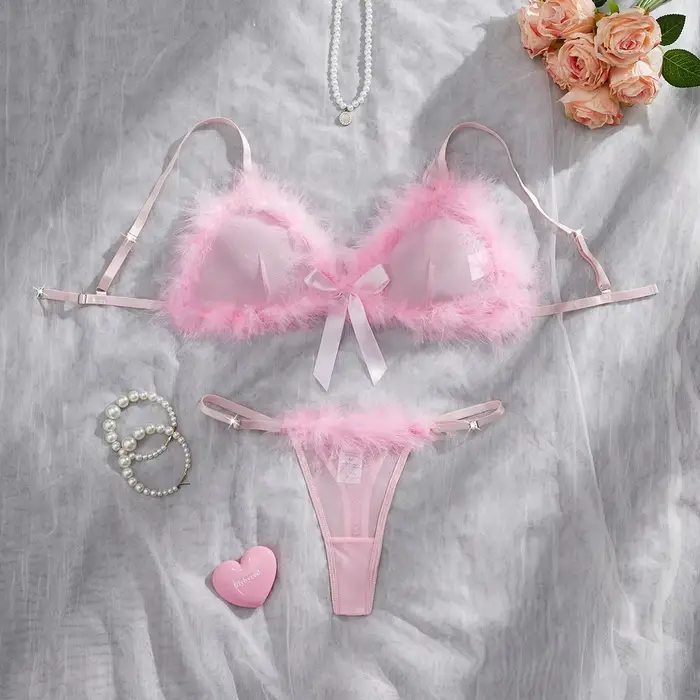 Lingerie Saint-Valentin Sexy et Mignonne, Ensemble Soutien-Gorge Hilitos 2 Pièces, Décoration Moelle