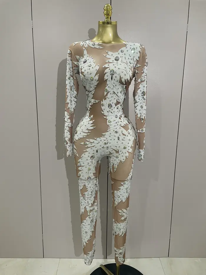 Sexy elastický body s dlhým rukávom pre ženy