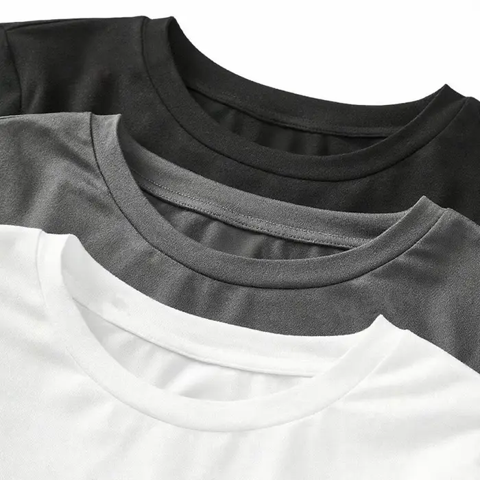 T-shirt femme manches longues couleur unie - Tissu tricoté polyester, col rond, coupe régulière, sty