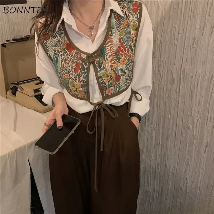 Dámske krátke vesty Vintage Chic kórejský štýl menšinový streetwear ležérny bez rukávov voľný odev osobnosť
