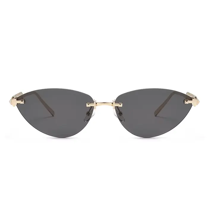 Lunettes de protection sans bords œil de chat Rivet lunettes de soleil femmes marque de luxe ovale d