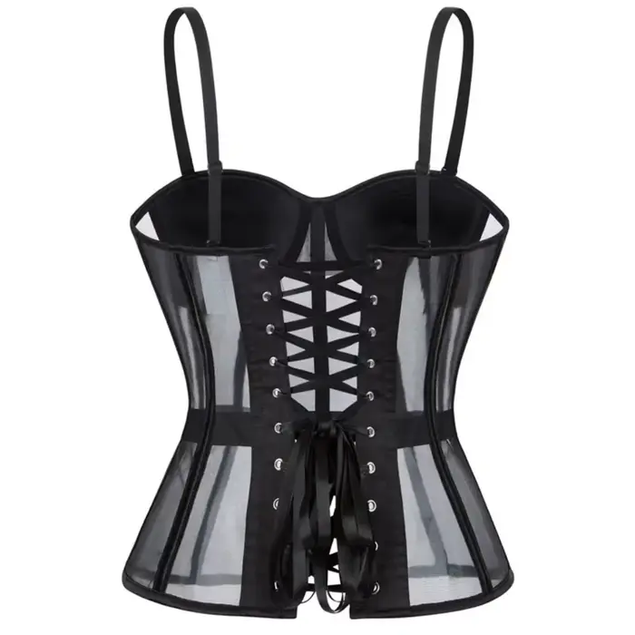 Korzet overbust s podprsenkou Korset žena bez ramienok top mesh ženy Spodná bielizeň čierna biela Spodná bielizeň Sexy