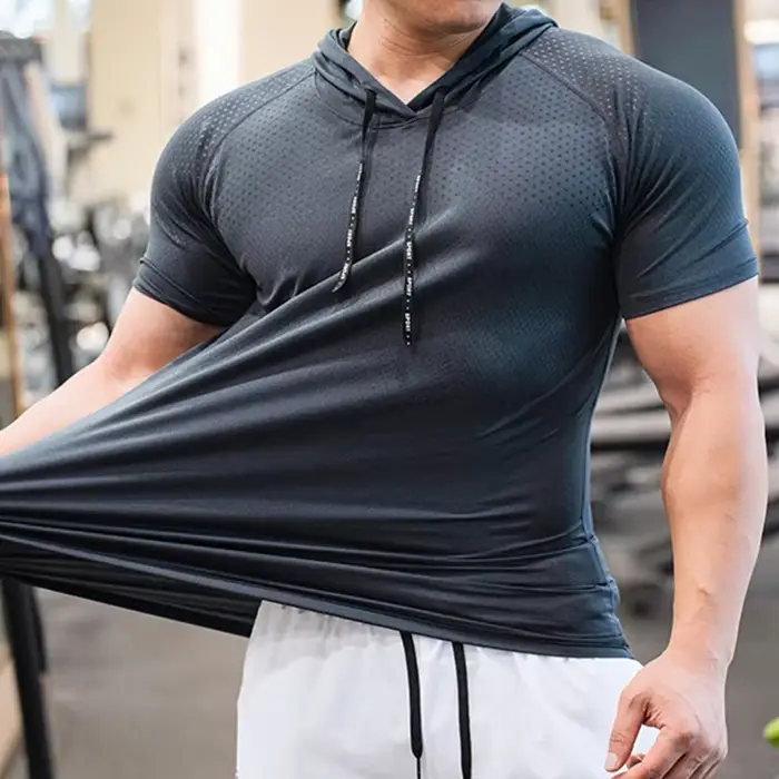 Pánske bežecké a fitness bunda pletené polyester krátke rukávy športové a spoločenské príležitosti