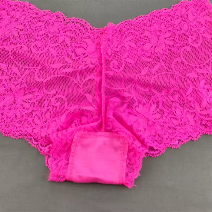 Dámske boy shorts čipka priesvitné boxerky s kvetinovým vzorom jednofarebné