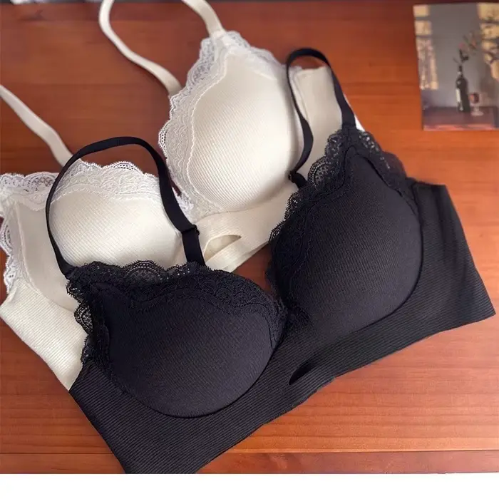 BANERDANNI bezdrôtová podprsenka pre malé prsia sexy čipky podšívka kartáčovaná podpora push-up protistranové škvrny špeciálne príležitosti mladé ženy