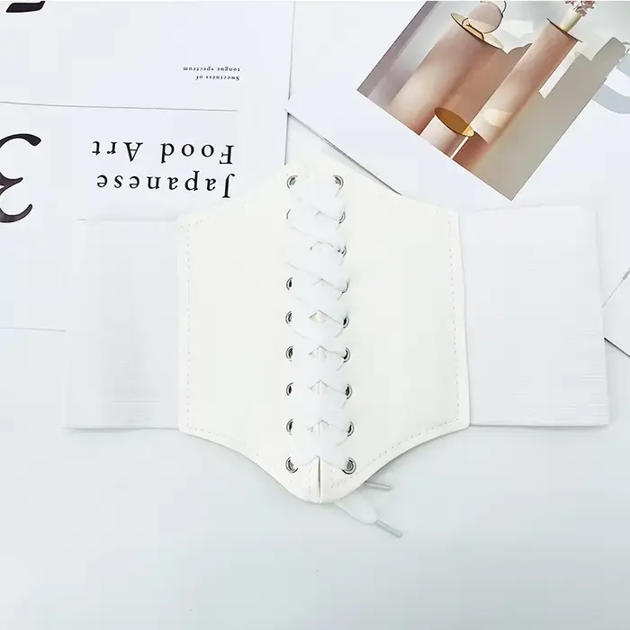 Korzety pre ženy široký pás gotický štíhly tvarovač brucha biely elastický korzet s vysokým pásom čierna umelá koža pásové opasky Korsett