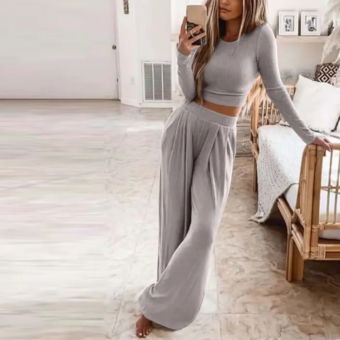 Jesenno-zimné nočné oblečenie pyžamá pre ženy dlhý rukáv + dlhé nohavice športová súprava Pijama pre