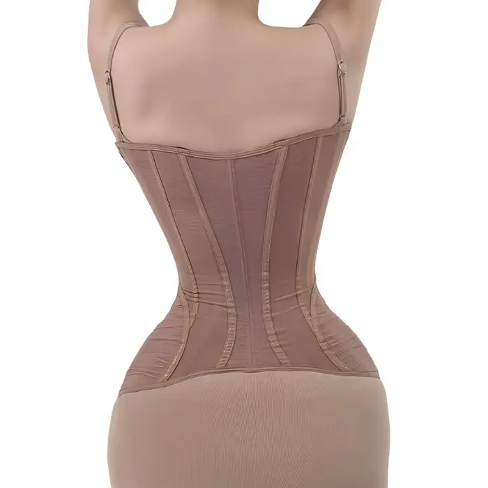 Corset sous le buste pour femmes entraîneur de taille allongée désossé en acier hauts façonnant le ventre contrôle du corps de luxe occasionnels et quotidiens