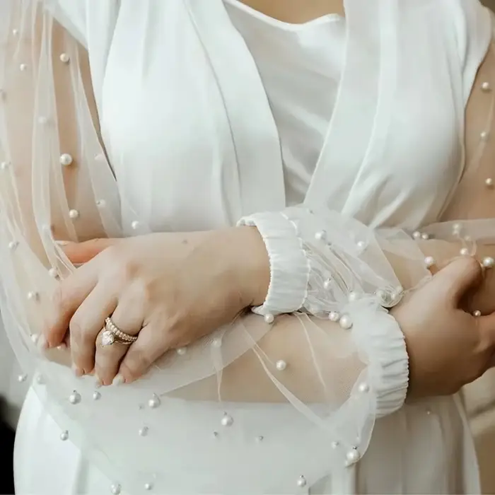 Korálkové tylové svadobné šaty, vysoko kvalitný luxusný župan, sexy nočné oblečenie pre ženy, hodvábne saténové pyžamo pre nevesta