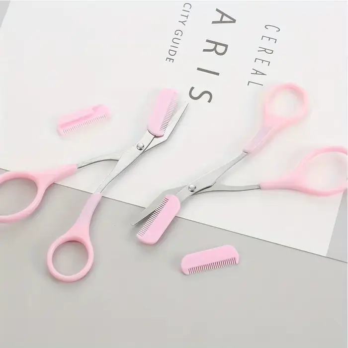 Ciseaux de coupe de sourcils en acier inoxydable avec peigne, outil de maquillage sûr pour couper le