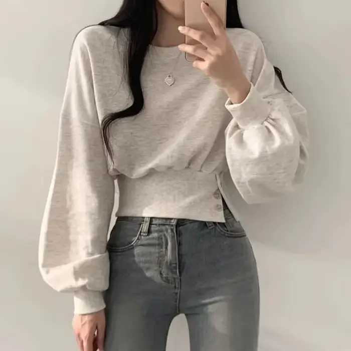 Ulzzang Gombíkový dizajn Baggy pre ženy