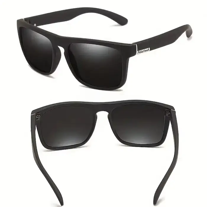 Lunettes de soleil carrées polarisées pour hommes et femmes, lunettes de soleil en plastique vintage