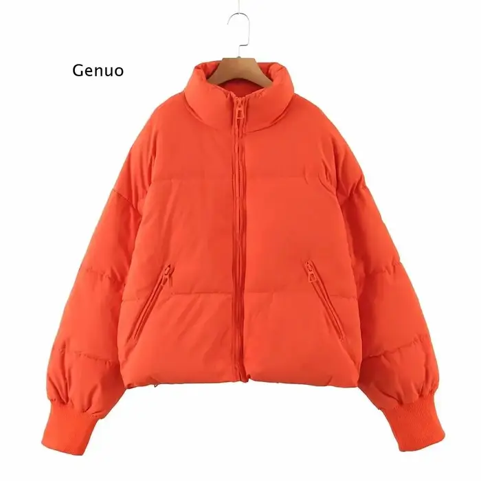 Veste épaisse rembourrée à col montant pour Femme, parka surdimensionnée, à la mode, Style Preppy, h