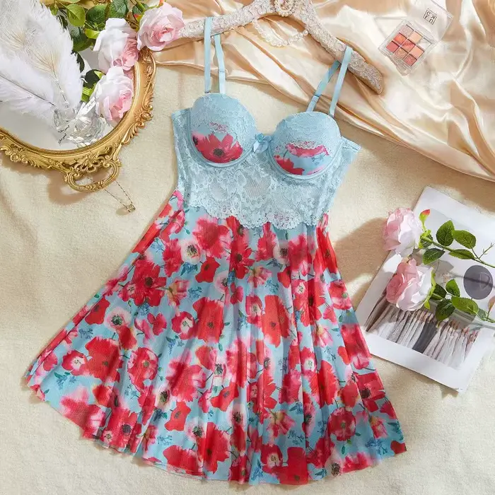 Chemise de nuit pour femmes, quatre saisons, printemps et été, décontractée, romantique, élégante, à
