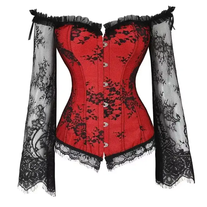 Vintage bustier z polyesteru a elastanu s výšivkou, pre ženy, každodenný štýl a špeciálne príležitosti