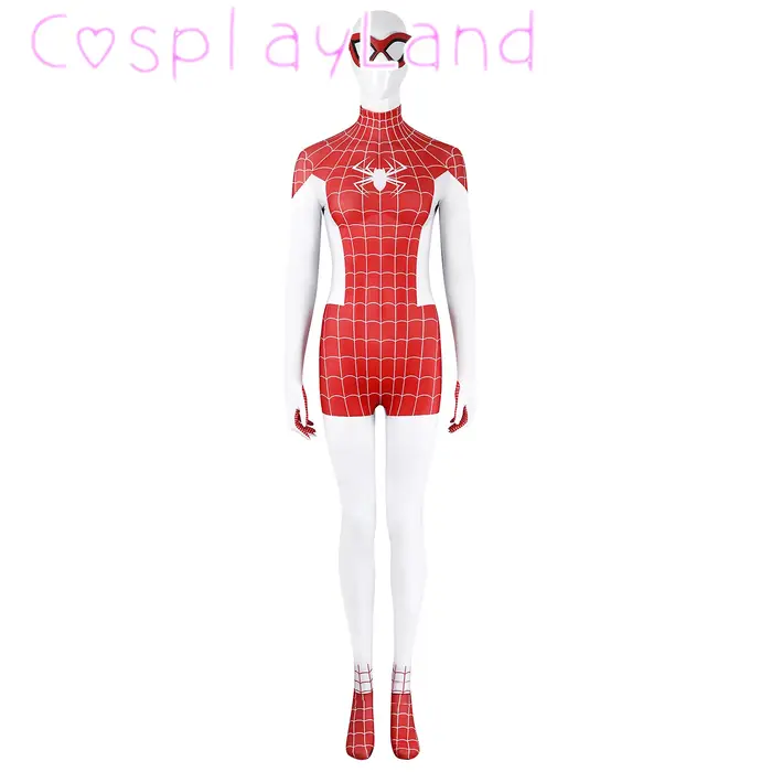 Mary Jane Watson combinaison MJ Cosplay Costume noël Halloween Costumes bande dessinée Con Costume imprimer rouge Zentai body masque