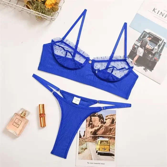 Čipka roztrhané spodná bielizeň set pre ženy, sieťované spodné prádlo, priehľadné podprsenky, nohavičky, krátke sady, biela sexy spodná bielizeň, bezšvové podprsenky set, 