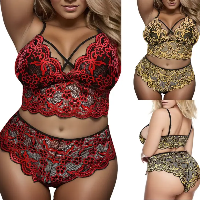 Sexy Dámske spodné prádlo Set WhooHoo v polyestere s nášivkami pre ženy Špeciálne príležitosti bezšvíkové Sexy spodná bielizeň s predným uzáverom a non-nastaviteľné popruhy