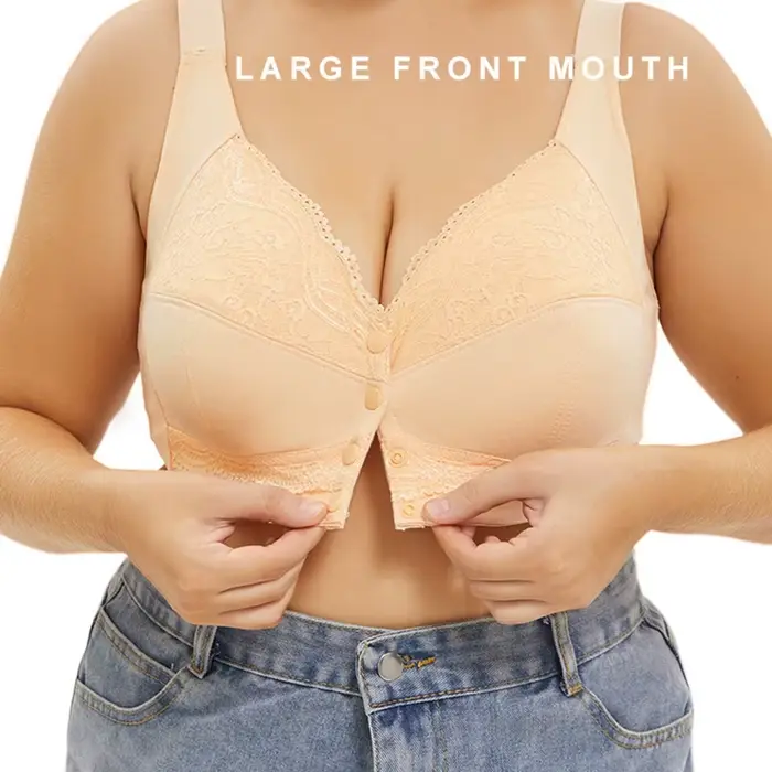 Dámska podprsenka veľká veľkosť bezdrôtové predné uzavretie čipky push up spodná bielizeň sexy elegantné špeciálne príležitosti