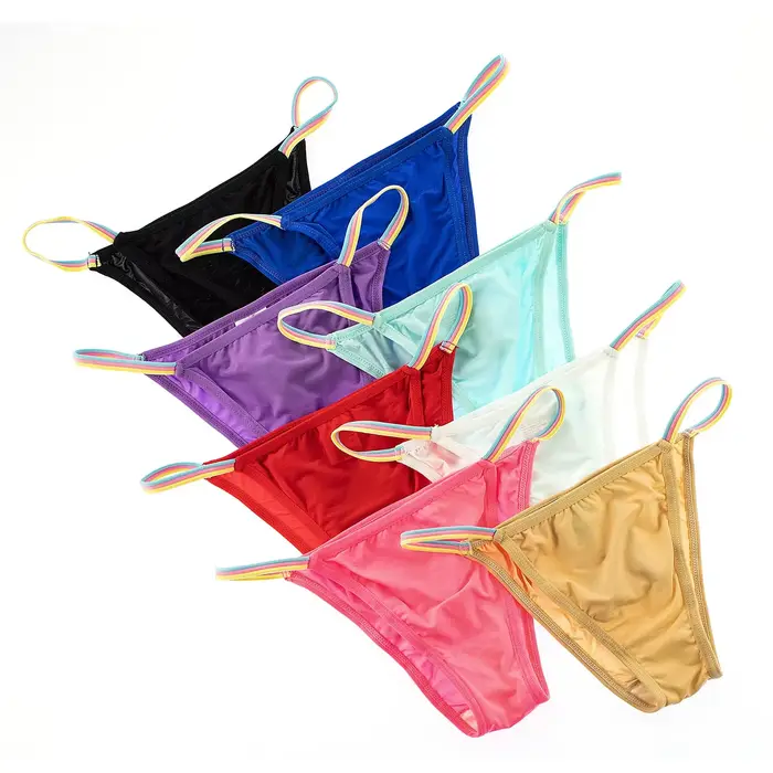 Erotická šnúrka pre ženy Bikini dievča hodvábne ľadové tenké priedušné hladké vysoko elastické nohavičky Ladis Sexy nízky pás pohodlné módne tangá