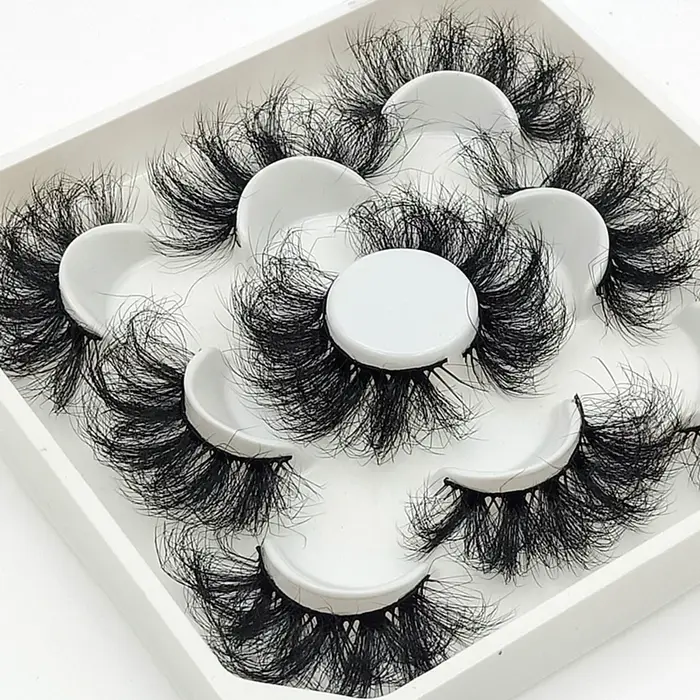 Nouveau 5 paires 15-25mm 3D cils de vison en gros faux cils naturels, Extension de cils en gros en v