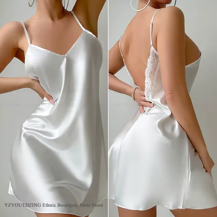 nočná košeľa v sexy a elegantný polyester pre ženy, príležitostné a každodenné, s čipkou a patchwork, pre spánok a špeciálne akcie