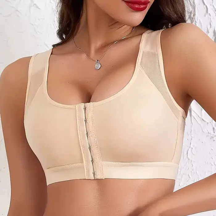 Predné zatváranie držanie tela corrector podprsenka pre ženy, push-up efekt, kríž späť, nárazuvzdorný, športová podpora, fitness vesta typ
