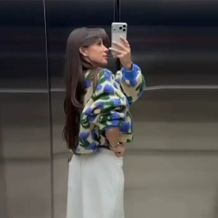Štýlová a trendy bomber bunda z fleecu s kvetinovým vzorom
