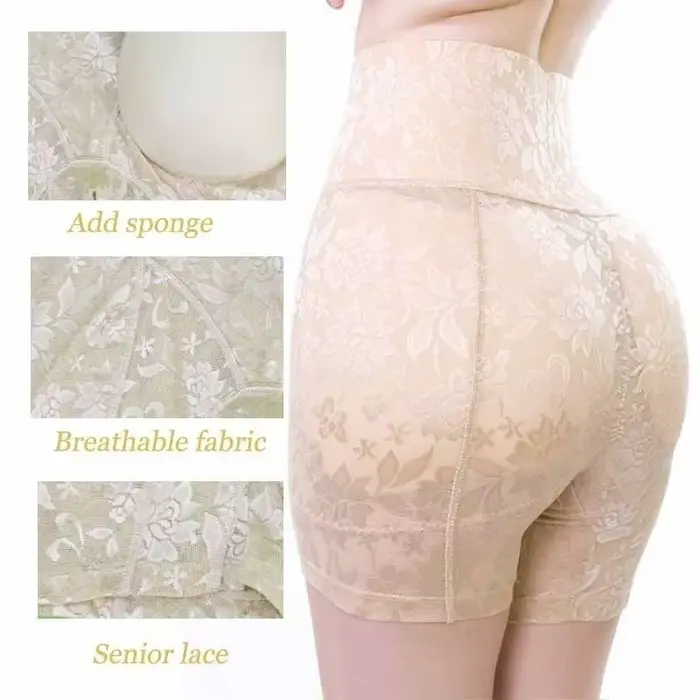 Culottes de contrôle push up sexy pour femmes avec rehausseur de fesses et soutien taille haute intimes en coton et polyester avec dentelle