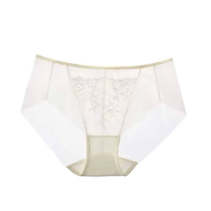 SUJIIN Sexy dentelle brodée culottes pour femmes été sans couture taille moyenne mince bref respiran
