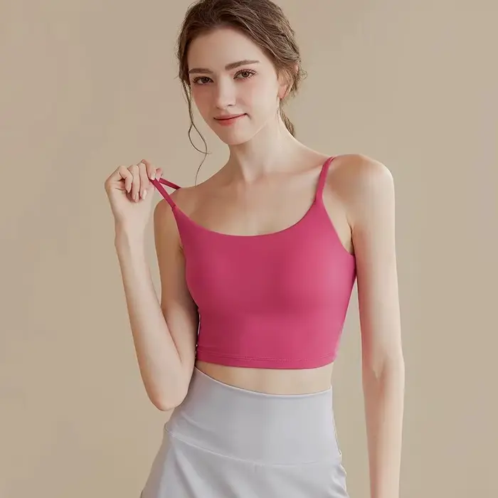 Triçons en nylon sportif push-up pour femmes, soutien moyen, multi-sports, yoga, fitness et course à pied