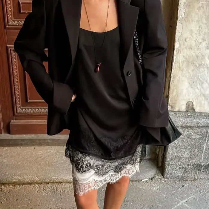 Čierne šaty čipka bez ramienok pre ženy, bez rukávov, prekrytie, elegantné na večery a chladné dni, klasický štýl, špeciálne príležitosti