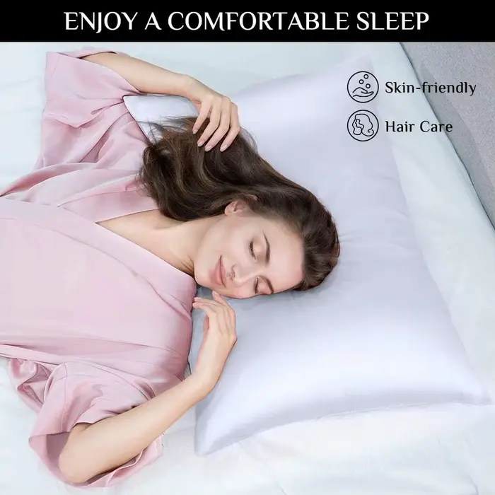 Taie d'oreiller en satin pour cheveux et peau, taies d'oreiller pour lieux, taille standard, ensembl