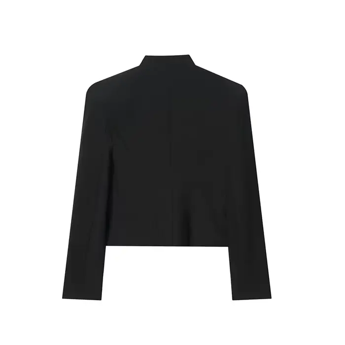 TFAFXY 2026 Printemps Veste Courte Décontractée pour Femme à Manches Fines et Patchwork, Style Urbai