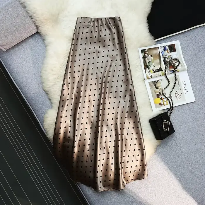 Jupes sirène en satin à pois style vintage Seoulish pour femmes, nouvelle collection printemps-été 2