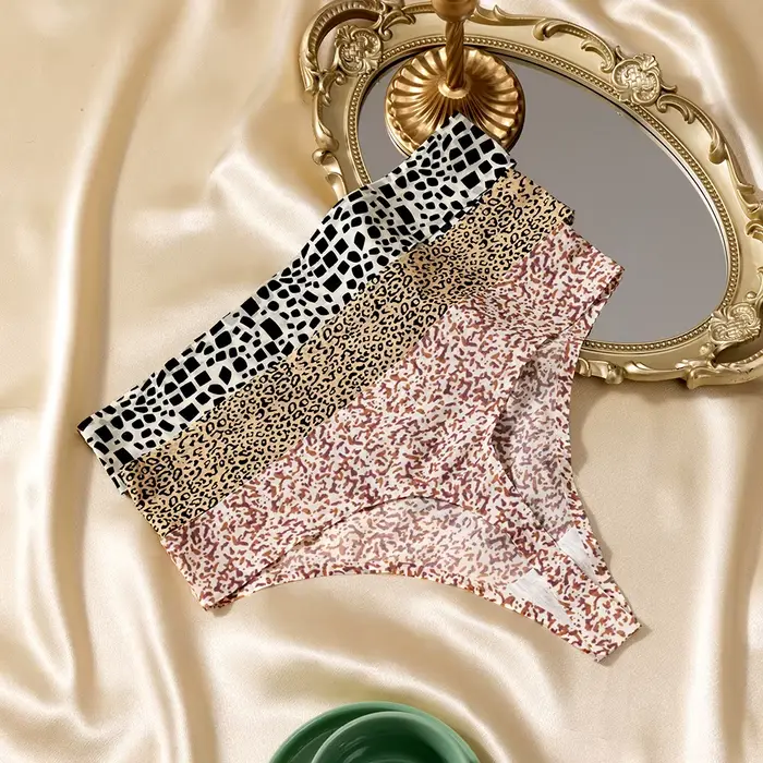 Sexy leopard ženy žabky bezšvíkové hodvábne sklzu G struny žabky ženy nohavičky spodná bielizeň bavlna rozkrok žena Tangas
