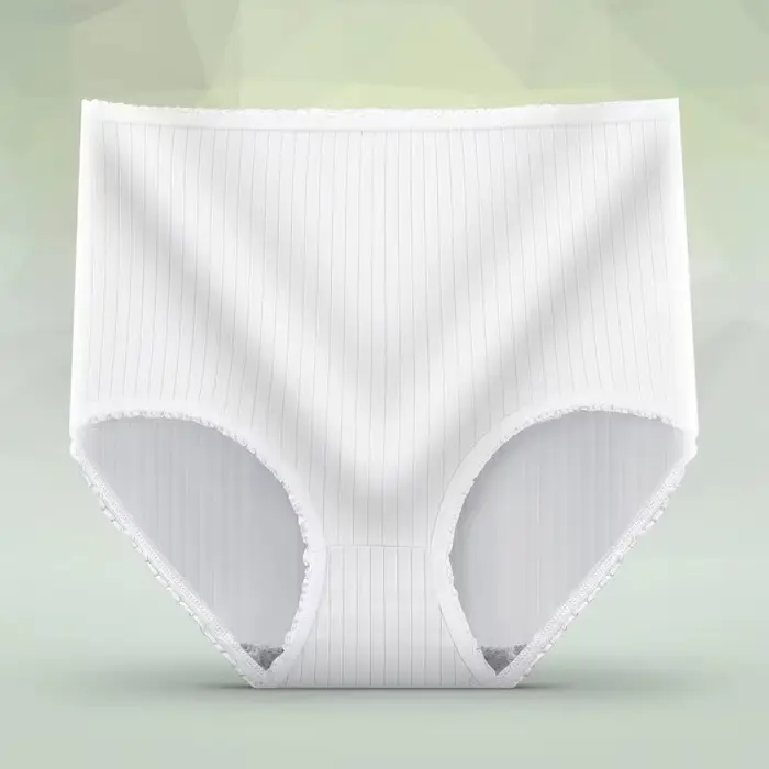 Women Panties Girl Plus Size Underwear High Waist Briefs Breathable Solid Color Soft Female Lingerie