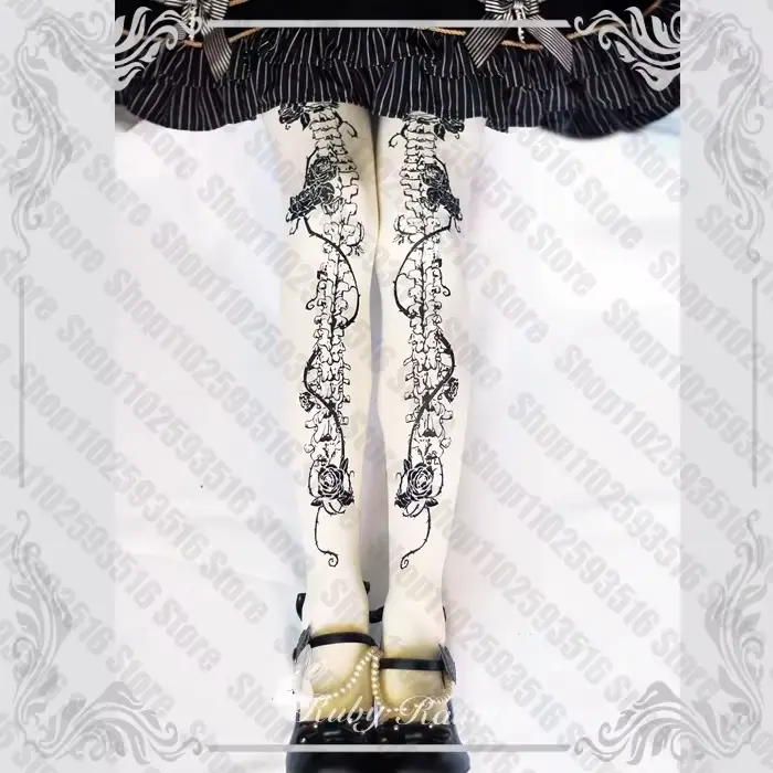 Dámske emo pančuchy, Harajuku pančuchy, Y2k pančuchy, sexy pančuchy, svetlé pančuchy, gotická Lolita