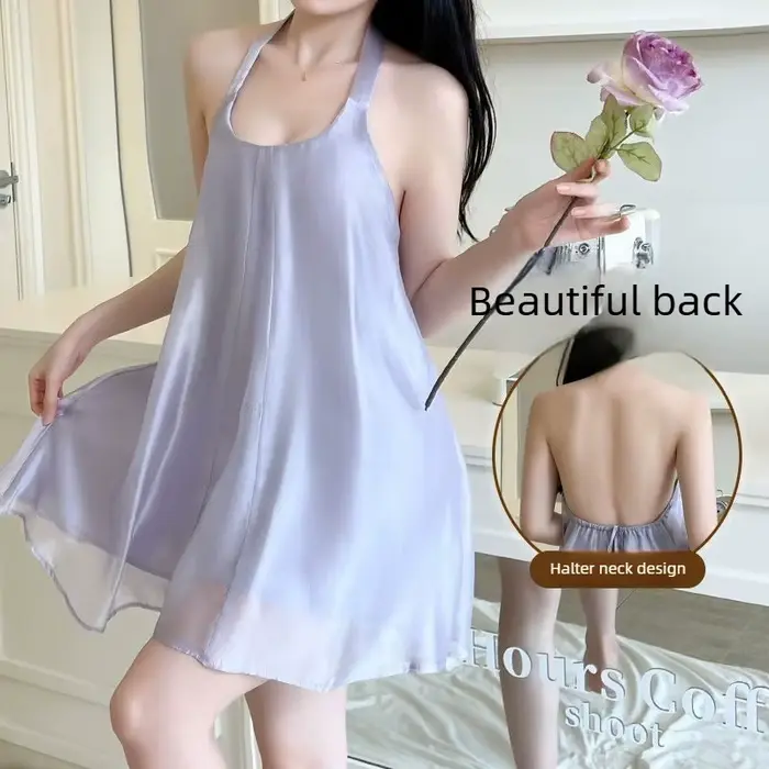 Sexy dámska nočná košeľa šumivý štýl bez rukávov a elegantný špagety popruh ponúknuť pre ženy romantické noci špeciálne príležitosti