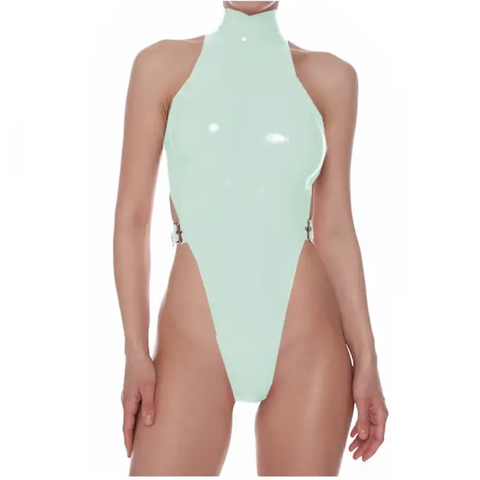Dámske Faux PVC kožené body, bez rukávov bez rukávov púzdro, Sexy spodná bielizeň, jeden kus body, pracky pevne