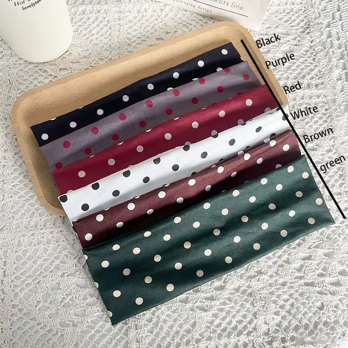 Bandeau en tissu à pois pour femme, élégant tempérament, attaches pour cheveux à large bord, bandeau