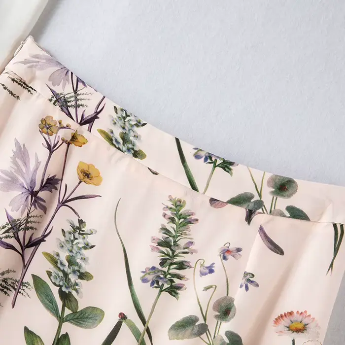 Elegantná dlhá sukňa Birdtree z 100% prírodného hodvábu