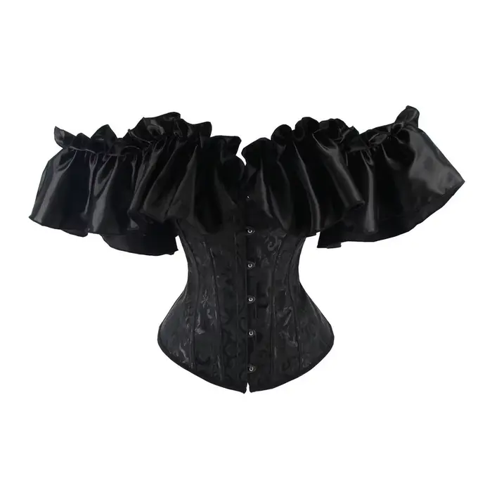 Corset victorien sexy en polyester et élasthanne pour femmes, avec volants, pour occasions spéciales et événements gothiques steampunk