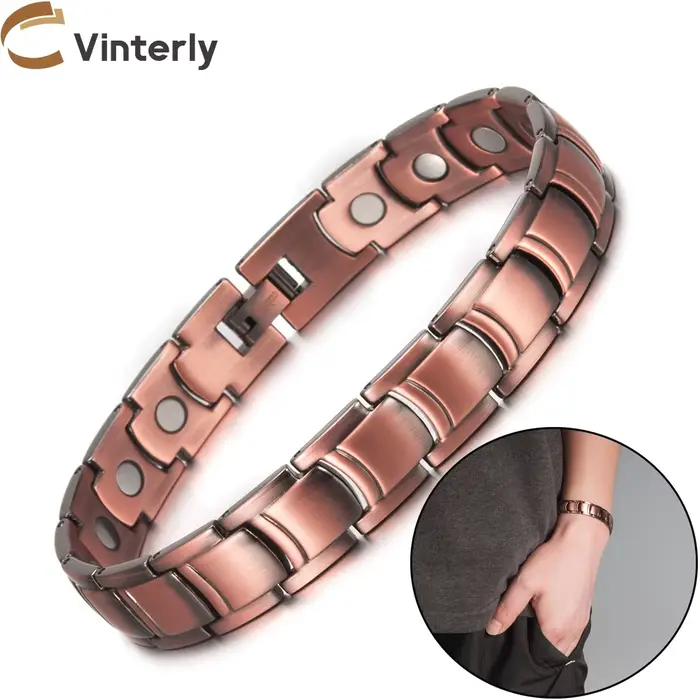 Vinterly – Magnetický náramok z čistého medi pre mužov