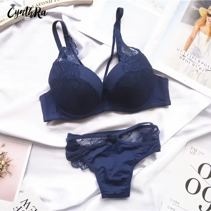 Spodná bielizeň Podprsenka Dámske spodné prádlo Sekcia Sexy priedušná žena Plus veľkosť čipky Push Up Bralette Bra a nohavičky Set