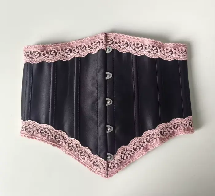 Ružový korzet pod bustou pre ženy, vykostené čipky, francúzsky štýl Lolita bodice, Vintage Bustier, svadobné kostýmy