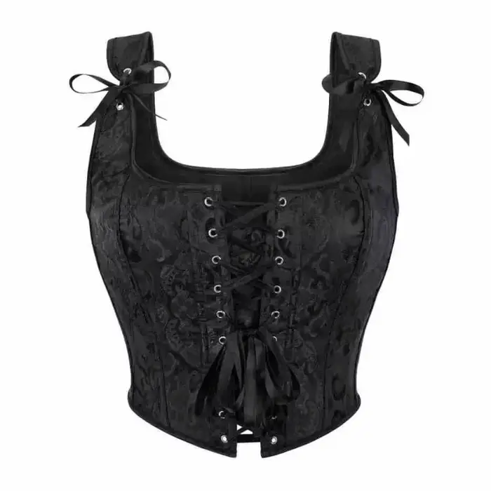 Corset Vintage pour femmes, haut court, débardeur gothique à lacets, Bustier désossé, bretelles, vêt