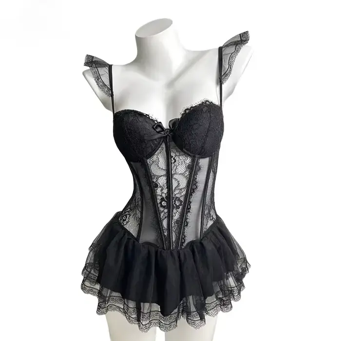 Sexy Bustier v polyesterovom a elastanovom štýle čipka pre ženy Špeciálne príležitosti Romantické večery Priateľské sviatky